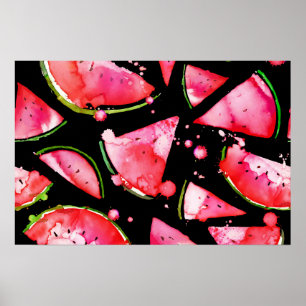 Watercolor Watermelon 2 Poster
