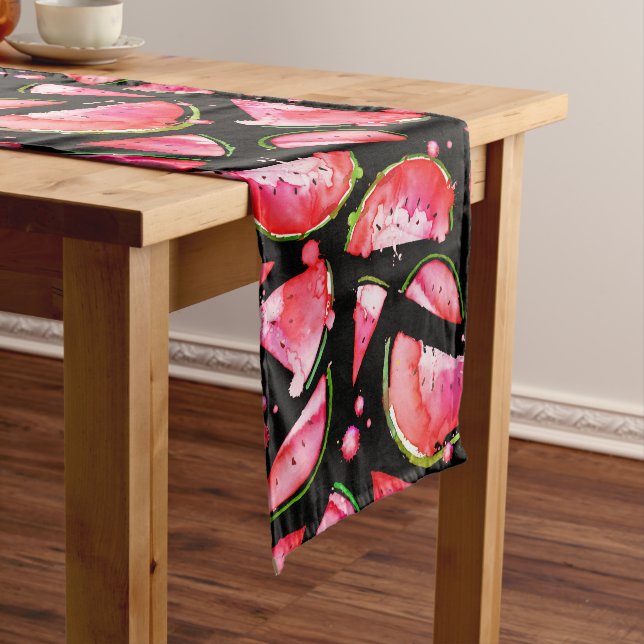 Watercolor Watermelon 2 Short Table Runner (In Situ)