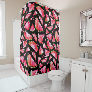 Watercolor Watermelon 2 Shower Curtain