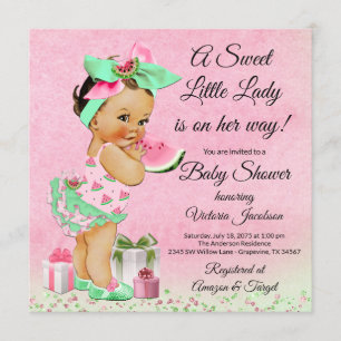 Watercolor Watermelon Baby Shower Invitation
