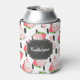 Watercolor Watermelon Can Cooler