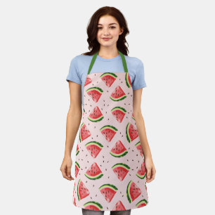 Watercolor Watermelon Fruit Pattern Apron