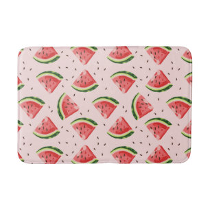Watercolor Watermelon Fruit Pattern Bath Mat