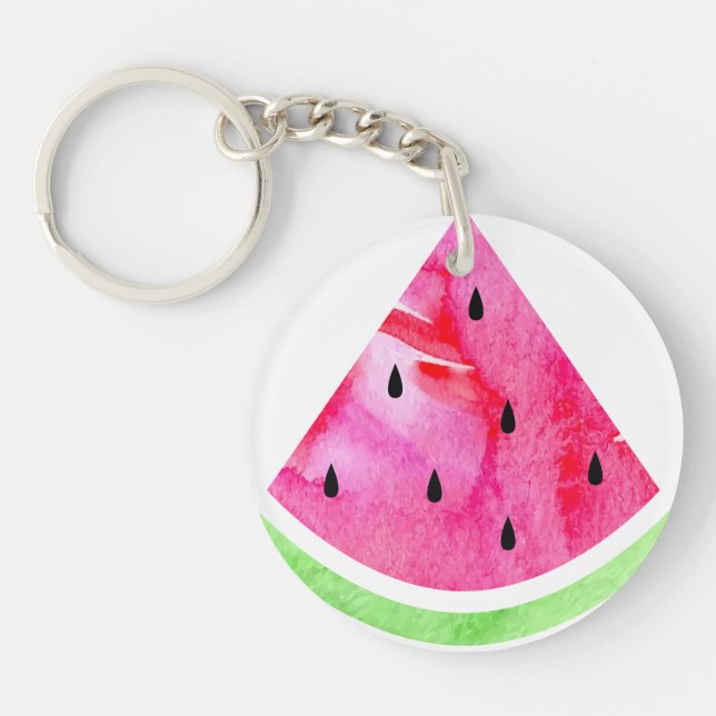 Watercolor Watermelon Key Ring (Front)