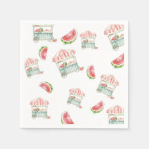 Watercolor Watermelon Napkins