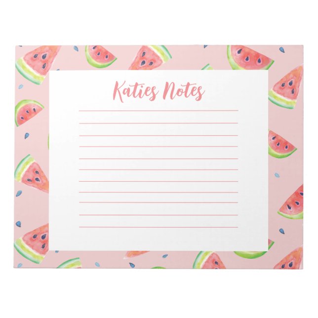 Watercolor Watermelon Notepad (Front)