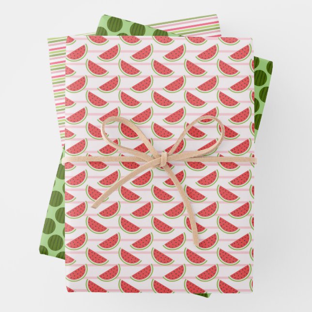 Watercolor Watermelon Pattern   Wrapping Paper Sheet (In situ)