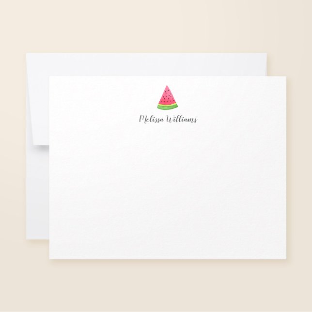 Watercolor Watermelon Personalised Stationery Card (Creator Uploaded)