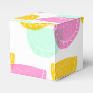 Watercolor Watermelon Pink Green Yellow Pattern Favour Box