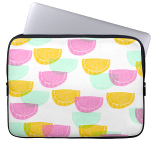 Watercolor Watermelon Pink Green Yellow Pattern   Laptop Sleeve