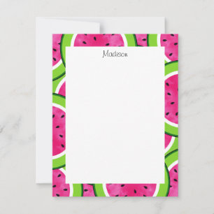 Watercolor Watermelon Slice Pattern Card