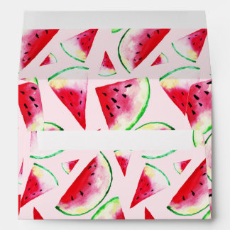 Watercolor Watermelon Slice Pattern Envelope