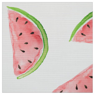 Watercolor watermelon slice pattern fabric