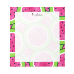 Watercolor Watermelon Slice Pattern Notepad