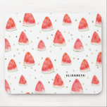 Watercolor Watermelon Slices Pattern Personalised Mouse Pad<br><div class="desc">Whimsical and bohemian mousepad featuring watercolor watermelon slices. Personalised by adding your own details. This will be perfect as a gift. This design is available in a variety of products.</div>
