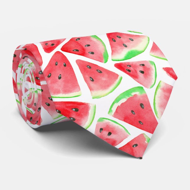 Watercolor watermelon tie (Rolled)