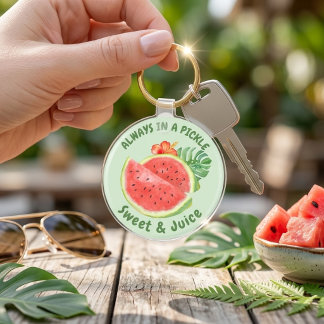 Watercolor Watermelon Tropical Floral Cute Summer  Key Ring