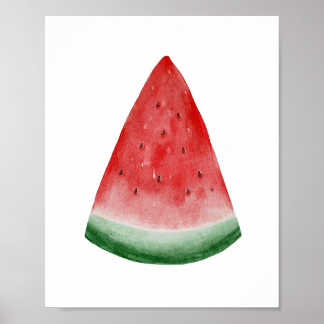 Watercolor watermelon. Tropical summer fruit Poster (Front)