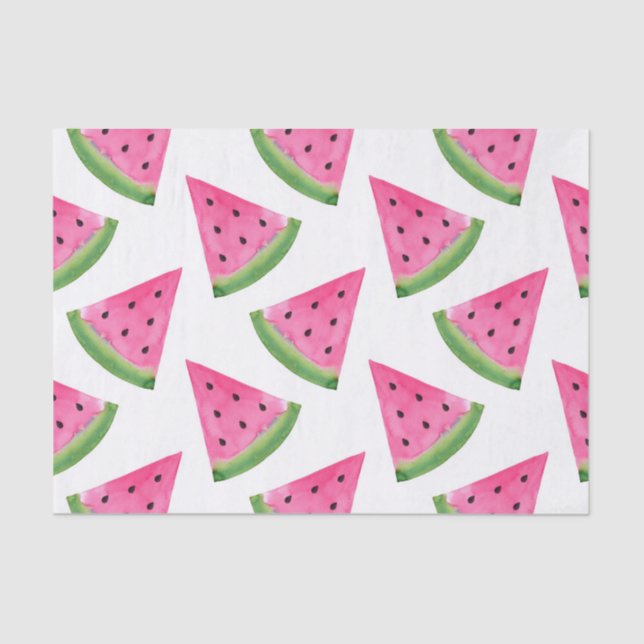 Watercolor Watermelon Wedges Tissue Paper (Front)