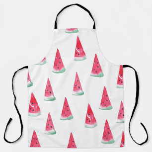 Watercolor watermelons, seamless summer pattern. apron