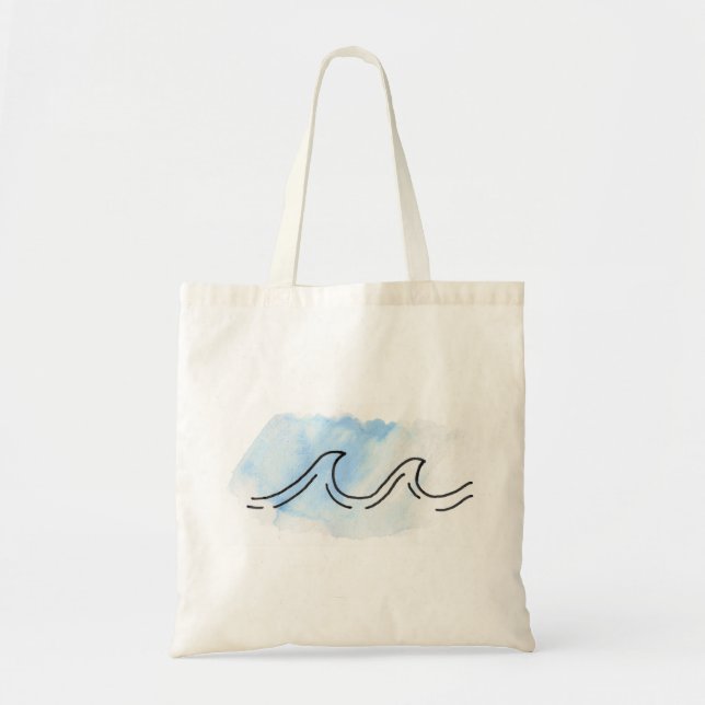 Watercolor Wave Tote Bag (Front)