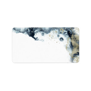 watercolor waves minimalist envelope label