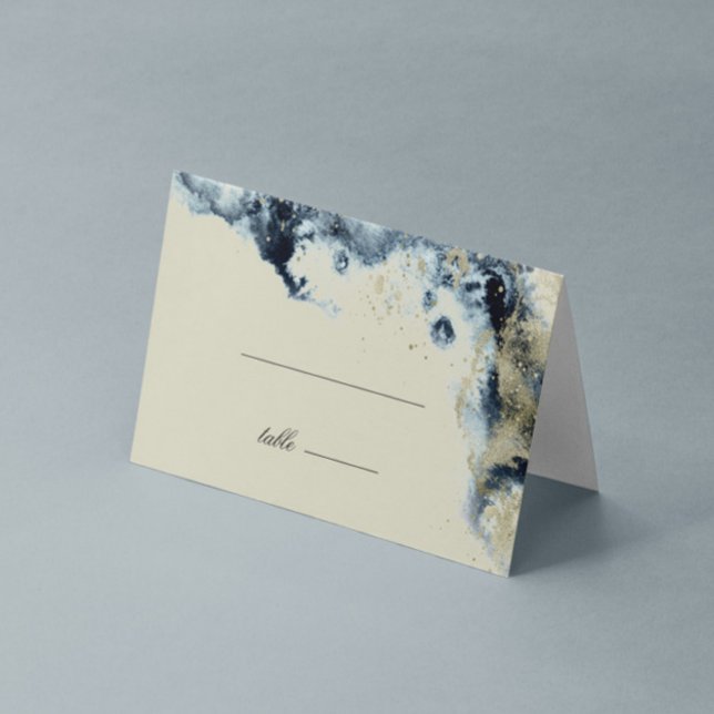Watercolor Waves Minimalist Wedding Table Card (Creator Uploaded)