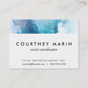 Watercolor waves ocean blue purple painted business card