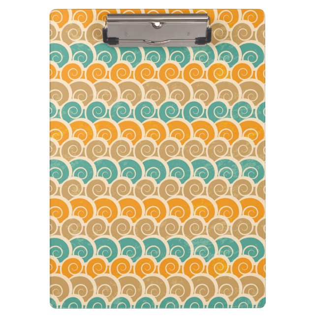 Watercolor Waves Pattern Clipboard (Front)