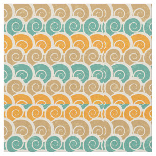 Watercolor Waves Pattern Fabric