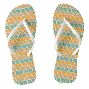 Watercolor Waves Pattern Jandals