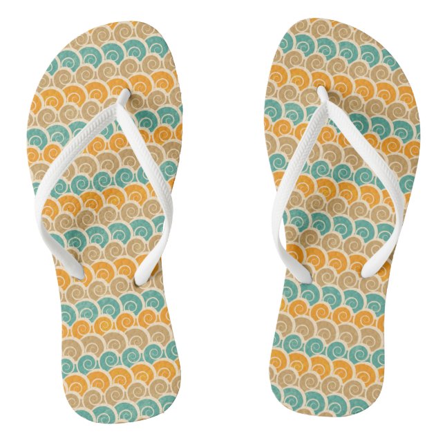 Watercolor Waves Pattern Jandals (Footbed)