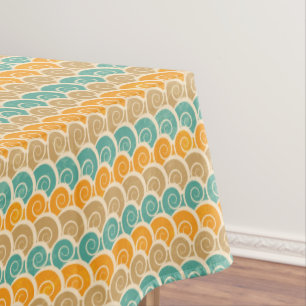 Watercolor Waves Pattern Tablecloth