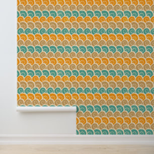 Watercolor Waves Pattern Wallpaper