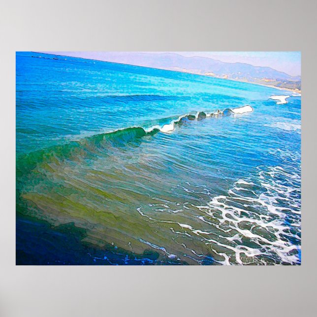 Watercolor Waves Poster (Front)