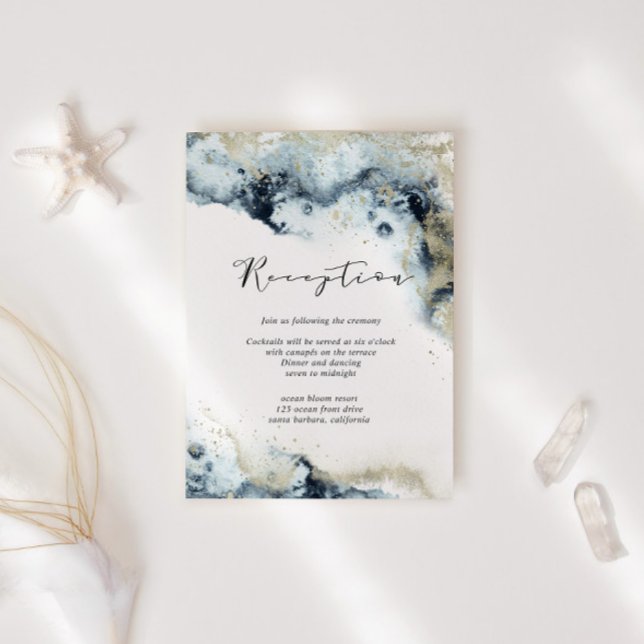 Watercolor Waves Reception Enclosure Card (Creator Uploaded)