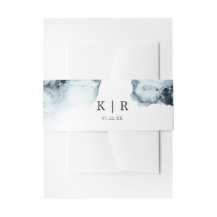 Watercolor Waves Wedding Belly Band Invitation Belly Band