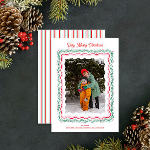 Watercolor Wavy Holiday Garland Frame Card