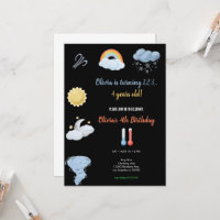 WATERCOLOR WEATHER BIRTHDAY PARTY INVITATION