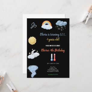 WATERCOLOR WEATHER BIRTHDAY PARTY INVITATION