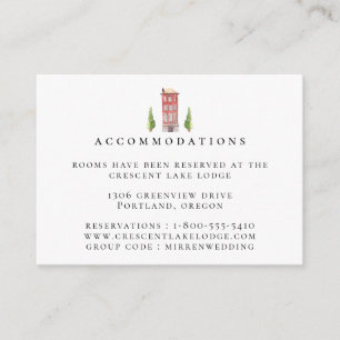 Watercolor Wedding Accommodations Enclosure Card