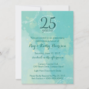 Watercolor Wedding Anniversary Invitation