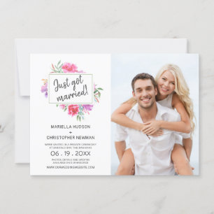 Watercolor Wedding Bouquet Marriage Announcement