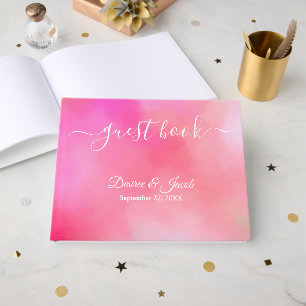 Watercolor Wedding Chic Blush Pink Pastel Guest Book