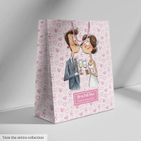 Watercolor Wedding Couple Gift Bag Quirky Humour