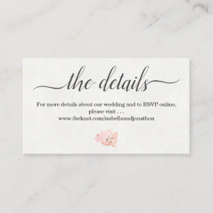Watercolor Wedding Details Website Enclosure Card