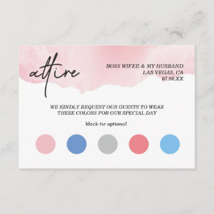 Watercolor wedding dress code enclosure card