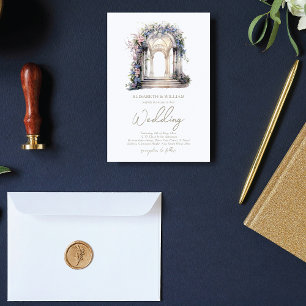 Watercolor Wedding Floral Arch Invitation