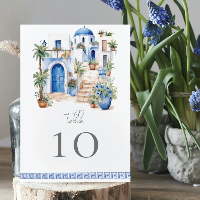 Watercolor Wedding Greece  Table Number (Creator Uploaded)