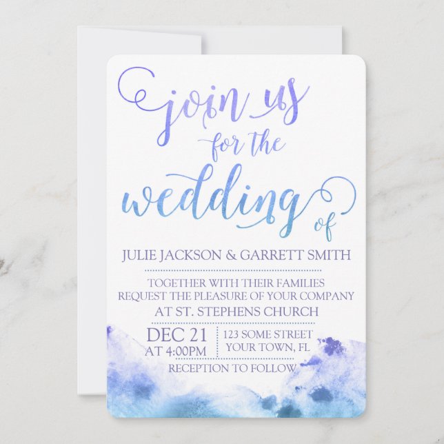 Watercolor Wedding Invitation (Front)
